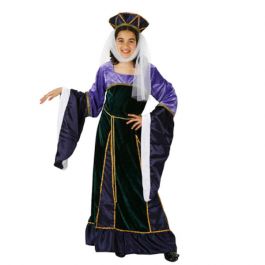 Costume Bambina 10-12 Anni Dama Medievale Carnevale