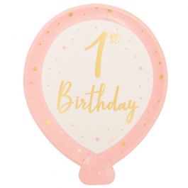 10 Piatti Carta Primo Compleanno Girl