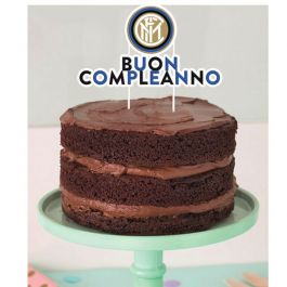 Sopratorta Cake Topper Carta Buon Compleanno Inter 20x18cm