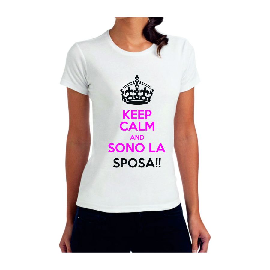 T Shirt Donna Keep Calm Sono la Sposa