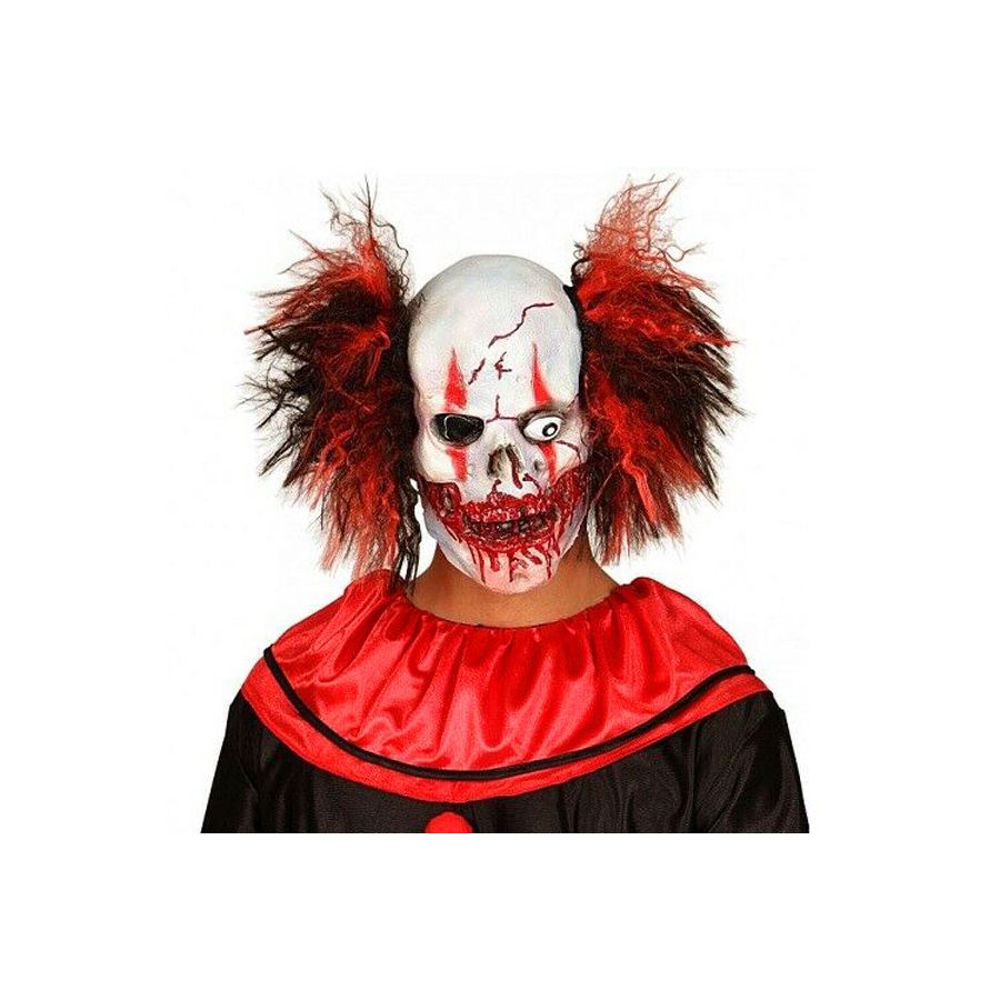 Maschera Lattice Clown Teschio Insanguinato con Capelli