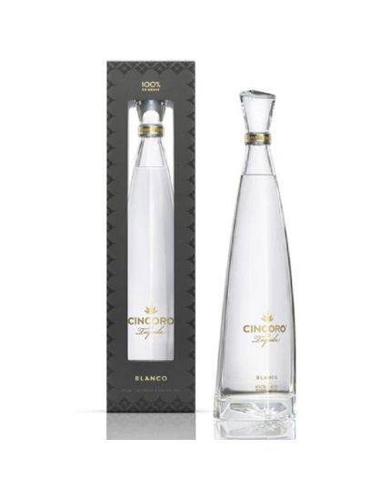 Tequila CINCORO Blanco 100% Agave Blu Weber 70cl in Cofanetto