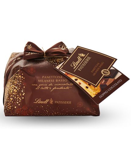 Panettone Milanese Basso Doppio Cioccolato Lindt Incartato 1 Kg