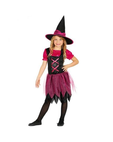 Costume Streghetta Nera e Fucsia Bambina