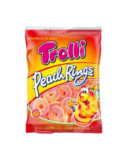 TROLLI - PEACHRINGS, Caramelle gommose gusto Pesca 100g